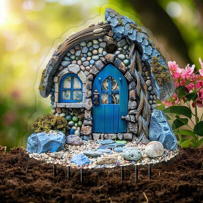 Transparent Acrylic Fairy Garden Yard Park Decor Ground Stake