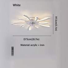 现代花朵吊扇带灯，嵌入式LED灯，可调光吊扇，适用于卧室客厅 - 均碼 - 查看 13