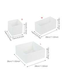 2 piezas Caja de almacenamiento de tela simple y plegable, cesta de clasificación dividida para cajón de armario, adecuada para ropa interior, sujetador, almacenamiento de dormitorio, almacenamiento del hogar, camisetas, pantalones, vestidos, camisas, mangas largas - Blanco - Ver 2