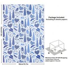 Birthday Wrapping For Men Folded Flat Sheets, Father's Day Wrapping Paper, Gentlemen Theme Design Perfect For Father Birthday, Holiday, Party Gift Wrap - A - View 2