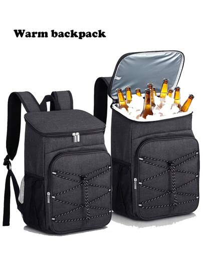 1pc Simple And Stylish Large-Capacity Outdoor Camping, Picnic Insulated Cooler Backpack, Hiking Backpack
