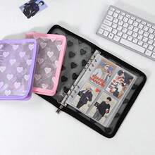 A5/A6/M5/A8 Transparent Lace Heart Loose Leaf Cover, Auxiliary Pages With 1 Grid, 2 Grids, 4 Grids, Customizable Planner, Photo/Card Storage Album, Savings Planner, Handbook, Notebook, Album, Office Stationery, School Supplies, Sticker Book - Multicolor - View 7