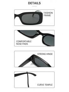 1/2 Pair Retro Square Glasses, Classic Black Frame Eyeglasses For Men And Women, Luxury Fashion Flattering Large Face, Narrow Frame Polarized Lens Gift - Xem 4