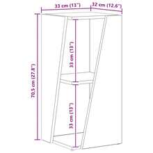Side Shelf Grey 33 X 32 X 70.5 Cm Engineered Wood - Grey - View 10
