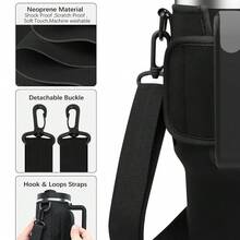 1pc 40oz Adjustable Strap Portable Water Bottle Sleeve, Solid Color Waterproof Heart-Shaped Valentine's Day Water Bottle Accessory, Suitable For Hiking, Camping, Business Travel, Compatible With Stanley - Multicolor - View 4
