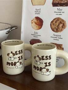 Asymmetrical Design Embossed Handpainted Ceramic Cup - Multicolor - View 6