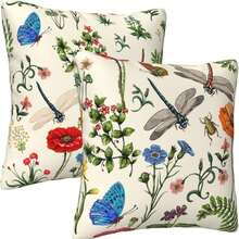 1pc Or 2pc Pack 18x18 Inch Coastal Beach Pillow Covers Double-Sided Printed, Starfish Coral Seahorse Design Fade Resistant Throw Covers For Sofa Bed Patio, Indoor Outdoor Decor Living Room Bedroom Farmhouse Style, Pillow Insert Not Included - Floral - View 3