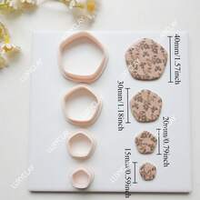 4 pièces/set Kits de fabrication de bijoux de forme géométrique, mini-découpoirs en argile géométrique pour boucles d'oreilles et fabrication de bijoux, moules en argile polymère avec bordure encadrée pour pendentifs et colliers faits main, découpoirs en argile polymère de forme diamant, carré, rectangle, hexagone, arche - Beige - Voir 9