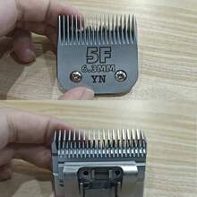 1个可拆卸专业宠物理发器，配有7F（3.2毫米）、40#（0.25毫米）、4F（9.5毫米）、5F（6.0毫米）、3F（13毫米）、5/8英寸不锈钢刀片，兼容Fides、Ost、Laube、Conner、Val、Beauty等品牌电动修剪器、宠物理发器、陶瓷刀片、通用宠物理发器刀片、剪刀刀片配件 - 查看 11