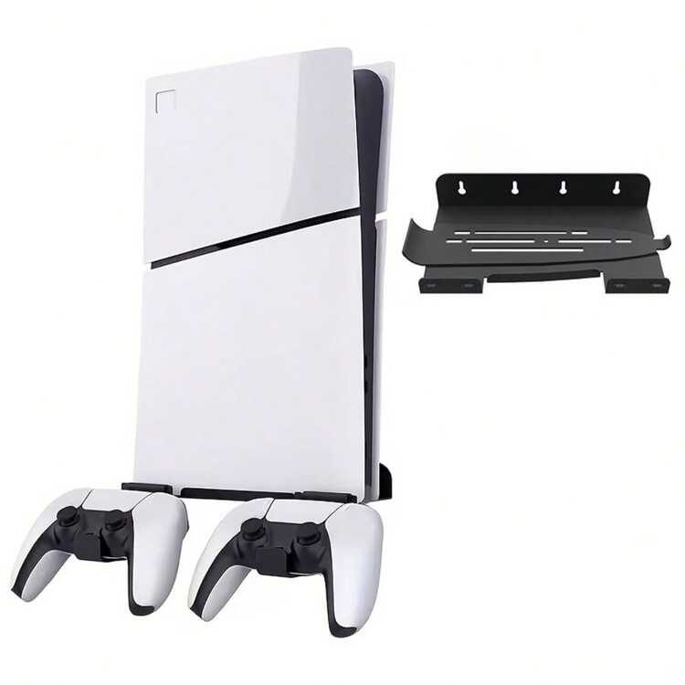 Metal Wall Mount Bracket With 2 Detachable Handle Stands For Slim, Digital And Standard Edition, Space-Saving Console Wall Mount Kit With Ventilation Design, Screw Installation - View 4