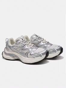 CAMEL CROWN Women's Outdoor Hiking Shoes - New Spring Summer Style, Thick Sole, Non-Slip, Wear-Resistant Hiking Shoes, Sports Shoes - White/Silver - View 2