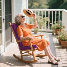 ELFJOY - Juego de 2 cojines mecedoras grandes con corbatas respaldo alto y cojín de asiento color morado - Morado - Ver 6