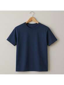 Set Of 3 Men's 100% Cotton T-Shirts - Basic, Lightweight And Cool T-Shirts For Summer And Everyday Wear - Trắng/Đen/Xanh hải quân - Xem 4