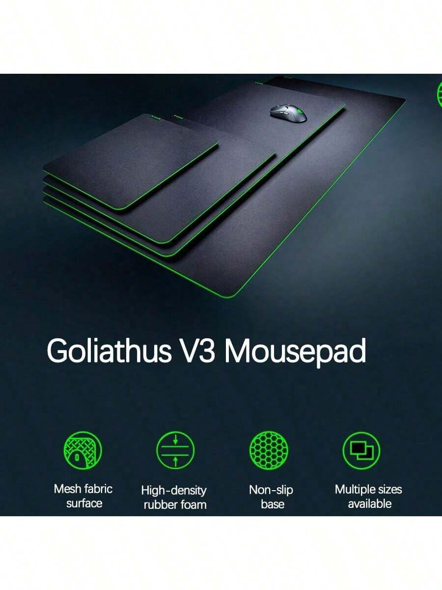 RAZER Tấm lót chuột chơi game Armored Beetle V3, bề mặt được tối ưu hóa cho khả năng theo dõi mượt mà, đế cao su tự nhiên chống trượt, các cạnh được khâu chính xác cho tuổi thọ cao hơn. - Xem 1