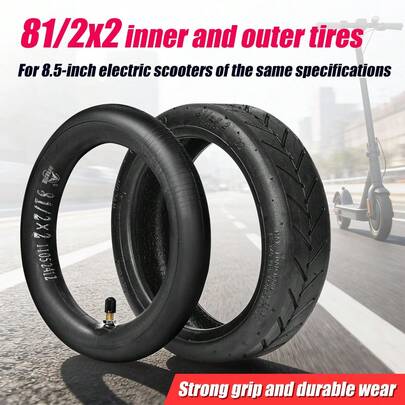8.5 Inch Tire Upgrade For Xiaomi M365 Pro S1 Mi 3 Electric Scooter, 8.5*2 Inch Thickened Outer Tire, 81/2*2 Thickened Wheel Tire Replacement Spare Tire With Valve