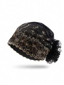 1pc Women Crochet Muslin Headscarf Cap, Suitable For Daily Use - MZ488 - View 13