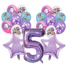 Authorized Purple Witch Themed Music Party Decorative Balloons, Cool Girl Children's Birthday Party Latex Balloon Decoration Set, Includes Purple Pentagram Balloons And Number Balloons, Suitable For Baby Shower Cake Table Party Supplies Gifts Toys Balloons - Balloon Set - View 13