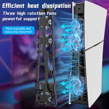 Upgraded Cooling Fan For 5 (P5) Game Console. Equipped With 3 High-Speed Cooling Fans | Blue LED Lights | USB 2.0 Transfer Port | Easy Installation | Improve Heat Dissipation Efficiency, Extend P5 Lifespan, Suitable For Gamers - View 9