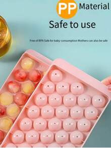 创意DIY冰块模具，带盖圆形球形冰格，家用制冰机，爆款冰块模具 - 粉色 - 查看 4
