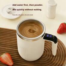 Electric Stirring Mug, Temperature Display Magnetic Electric Coffee Cup Milkshake Cup, Tea Cup Tumbler, Portable Rechargeable Coffee Cup Insulated Mug - View 4