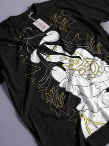 Albedo Overlord Tshirt, Anime Overlord Character, Demon Girl, Succubus, Ainz Ooal Gown, Momonga, Tomb Of Nazarick, Anime Streetw (2) - 黑色 - 查看 1