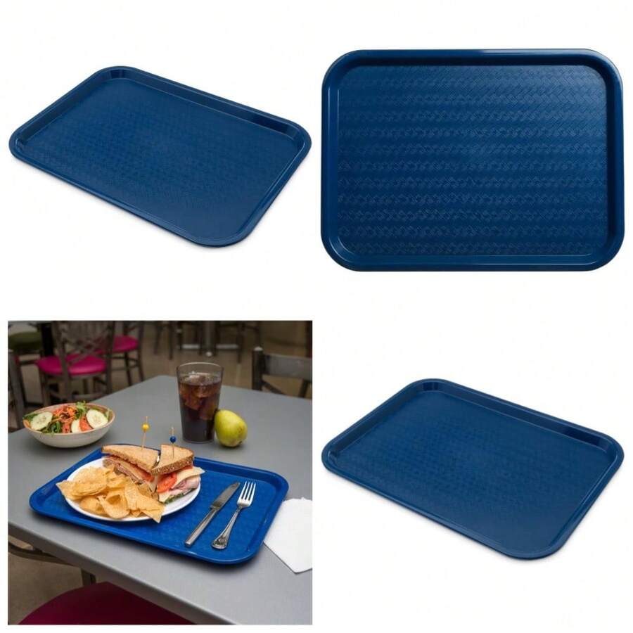 CT121614 Café Standard Cafeteria / Fast Food Tray, 12" X 16", Blue - 1 - Xem 1