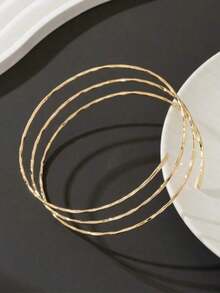 1pc Minimalist Metal Multi-Layer Linear Bracelet, Women - Elegant and Simple Starfish Armband - View 4