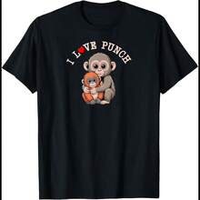 Team Punch Baby Monkey Macaque T-Shirt - Black - View 1