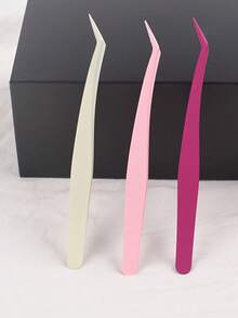 1支装不粘胶睫毛镊子，精准美睫镊子，新款升级1.5毫米加厚无胶羽毛夹睫毛镊子，新手睫毛嫁接镊子 - 彩色 - 查看 10