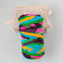 CLSUPER 500g/17.64oz/1.1lb Extra Thick Chenille Gradient Tie-Dye Yarn, Suitable For Arm Knitting, Beginner Handmade, Extra Thick Soft Giant Yarn, Suitable For Crochet And DIY Blankets, Multi-Color - Multicolor - View 15