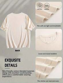 1pcsSalty With Umbrella Graphic Tee - Vintage Style Summer Beachwear For  Women, Perfect For Vacation And Everyday Wear, Ed T-Shirt180gvintage,Summer Outfits For Women,T-Shirt - 杏色 - 查看 4