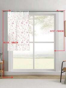 1 tấm rèm voan thêu, họa tiết hoa, thiết kế có khe luồn thanh treo, chống tia UV, thoáng khí, trong suốt, chất liệu polyester, không có lớp lót, thích hợp cho phòng khách, phòng ngủ, phòng ăn. - Hồng - Xem 28