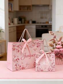 Individuelle Geschenktüten, personalisierte Geschenktüten mit Namen, Geburtstags-Geschenktüten, Hochzeits-Geschenktüten, Brautjungfern-Geschenktüten, Hochzeits-Gastgeschenke, Alternativen zu Geschenkboxen, wiederverwendbar, elegant, geeignet für Ostern, Muttertag, Jahrestag, geschenkfertig - Verschiedenfarbig - Übersicht 5