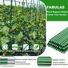 27pcs Multi-Function Metal Core Garden Support Stake Set, Includes Support Rods, A-Shaped Connectors, Connecting Tubes And Plastic-Coated Clips, Rust-Resistant Easy Installation, Suitable For Cucumber, Tomato, Beans And Other Climbing Vegetables - Garden Trellis - View 10