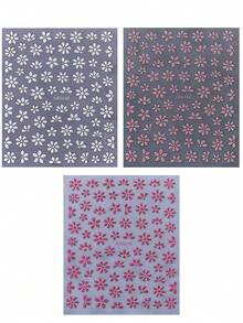 9pcs 2026 Spring/Summer New Minimalist Self-Adhesive Nail Stickers, Including Cherry Blossom Petals, Daisy And Glitter Decorations - Multicolor - View 7