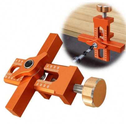 2-In-1 Cabinet Door Installation Fixture, Aluminum Alloy Positioning Tool, Adjustable Door Panel Installation Drilling Tool, Suitable For Precise And Efficient Woodworking In Homes And Offices, Woodworking Manual Tools, Rust Proof Clamps For Precise Positioning
