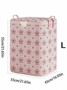 1pc Large Capacity Spring/Summer Bedding Storage Bag, Pink Pentagram Floral Pattern Clothes Organizer Bag, Household/Dorm Room Moving Laundry Storage Box Bedroom - Five-pointed Cherry Blossom - View 11