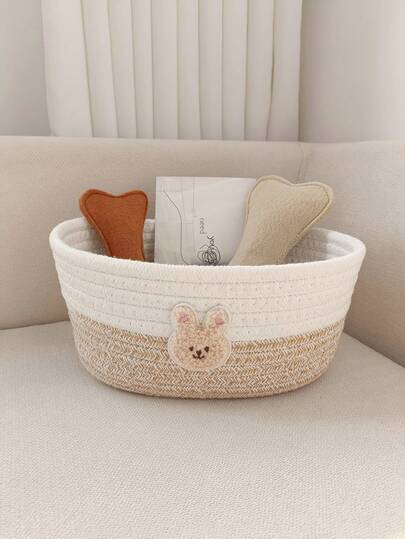 1个多功能宠物桌面收纳篮，适用于3公斤以下宠物，可折叠可水洗，宠物用品收纳篮，猫狗通用，玩具整理盒，桌面办公用品及洗漱用品收纳，家居装饰收纳篮