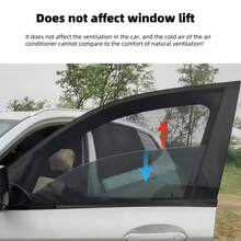 4pcs Car Sun Shade Curtains, Elastic Mesh Material, UV Protection, Anti-Insect & Breathable, Easy Installation - 4pcs Per Set Of Car Window Sun Protection Mesh - View 11