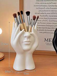 Porte-pinceau de maquillage unique et créatif en forme de corps humain, léger et élégant. Contenant de rangement cosmétique pour le bureau ou la salle de bain. Accessoire décoratif antidérapant, convient pour le bureau, les tiroirs, la chambre, la coiffeuse, le support pour sèche-cheveux, le rangement de cosmétiques, l'organisation du bureau. - multicolore - Voir 16