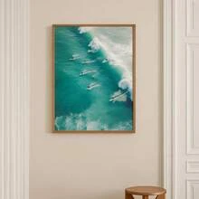 1 Tranh canvas có khung/không khung hình những người tí hon lướt sóng trên biển, tranh nghệ thuật trang trí nhà ven biển mùa hè nhiệt đới, thích hợp cho căn hộ, phòng khách, phòng ngủ, trang trí nhà hiện đại. - Áp phích - Xem 4
