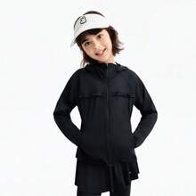 Annil 【UPF50+ 清凉】新款轻薄外套/防晒衣，专为女孩设计，具有紫外线防护和防晒功能 - 黑色 - 查看 6