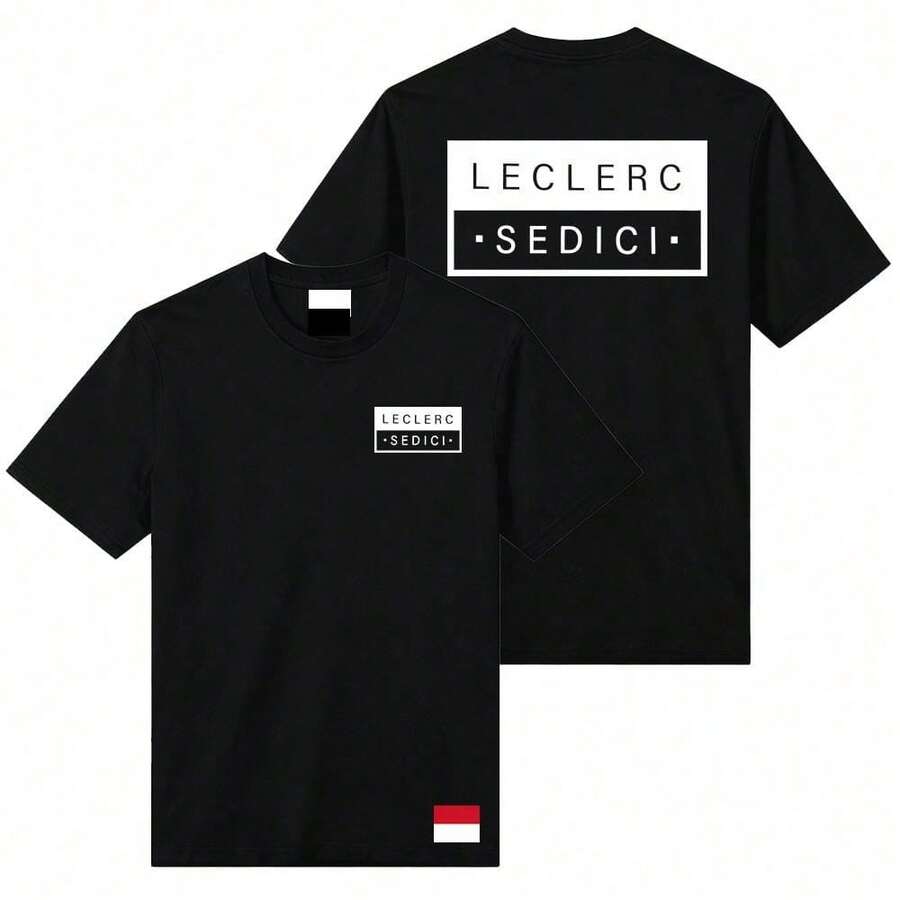 Charles No.16  SEDICI TEE Summer Short Sleeve Cotton Fashion T-Shirt O-Neck Loose Men Women Tshirts Design Graphic Merch - 500910-黑色 - 查看 1