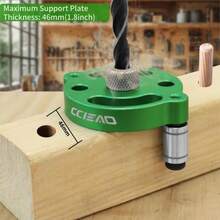 铝制饼干榫接自定心榫钉夹具套装，3-10mm直孔钻孔导向器，适用于木板，无需电池 - Doweling Jig - 查看 3