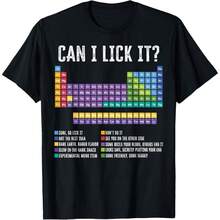 Can I Lick It Periodic Table Funny Chemistry Element Teacher T-Shirt - 黑色 - 查看 1