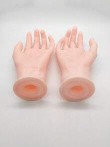 Resin Soft Silicone Fake Hand Model, Bendable Fingers For Nail Art Practice, Bracelet, Watch And Ring Display, Suitable For Livestream And Window Display - A - View 8