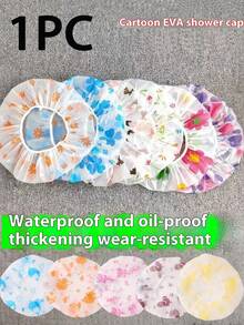 Set de 10 gorros de ducha impermeables con estampado floral, gorros de baño reutilizables y elásticos para el baño, la ducha y el baño, anti-aceite - Multicolor - Ver 12