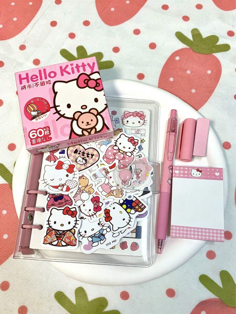 SANRIO Quà tặng kèm: Nhãn dán hộp quà hình mèo con, chống thấm nước và dễ thương, hoàn hảo cho mùa tựu trường và đồ dùng học tập của học sinh. (Mẫu ngẫu nhiên) - Z - Xem 1