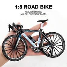 1pc 2026 New Bent Handle Racing Gear Offroad Bicycle 1:8 Scale Simulation Bike Model Toy Decor, Bicycle Model Decor, Desktop Decor, Holiday Party Table Decoration, Birthday/Holiday Gift For Him, Perfect Present - Multicolor - View 2