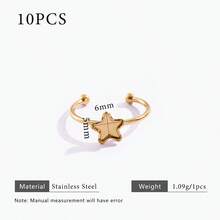 10 chiếc đế nhẫn điều chỉnh được bằng thép không gỉ mạ vàng 18K, phụ kiện tự làm trang sức, phù hợp cho nữ giới đeo hàng ngày. - Cài đặt vòng - Xem 43